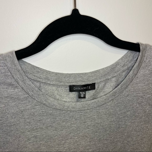 DYNAMITE Grey Metallic T-Shirt - Picture 4 of 8